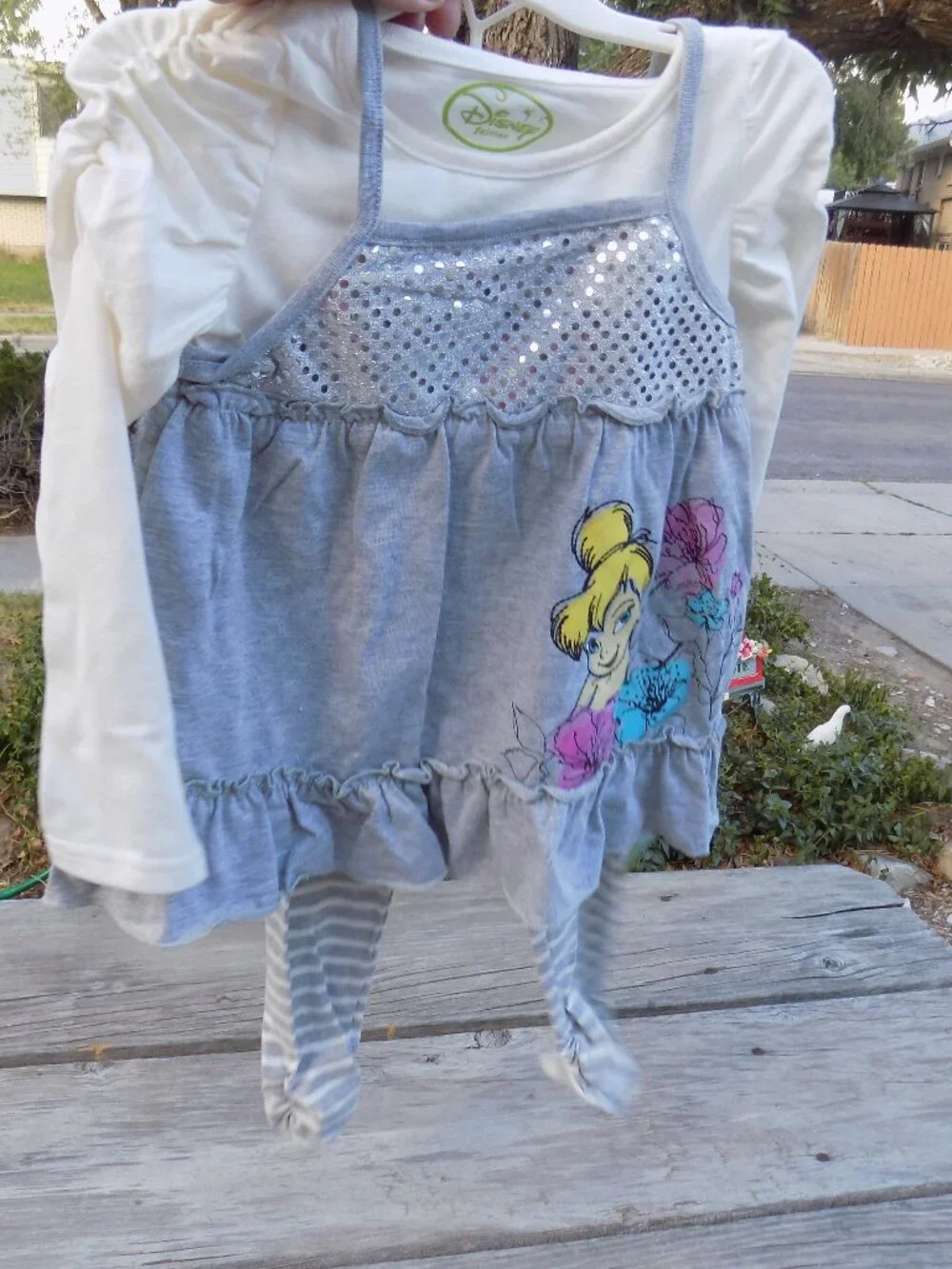 DISNEY fairies clothing line TINKERBELL 3 PC SET NEW SIZE 4